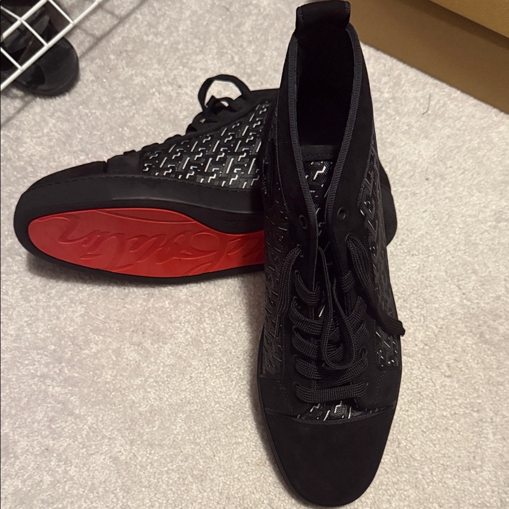 Christian Louboutin Black and Red Sneakers